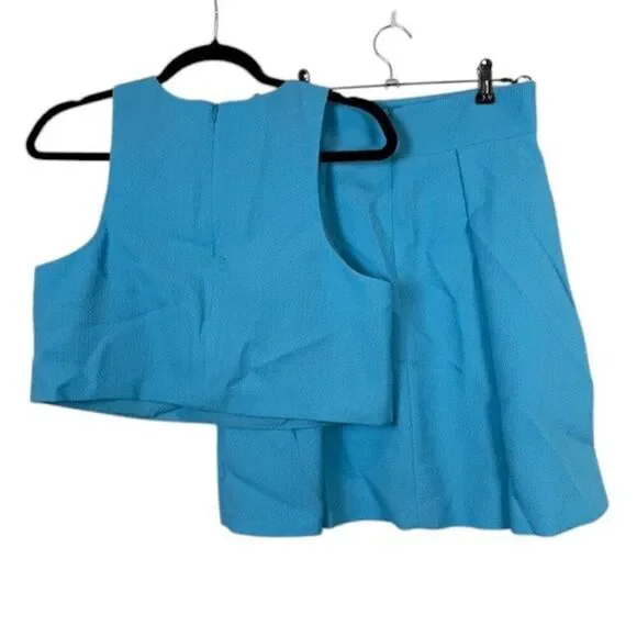 NEW! Black Halo Sanibel 2-Piece Mini Dress Crop Top & Skirt Size 8 Aqua - Picture 5 of 16